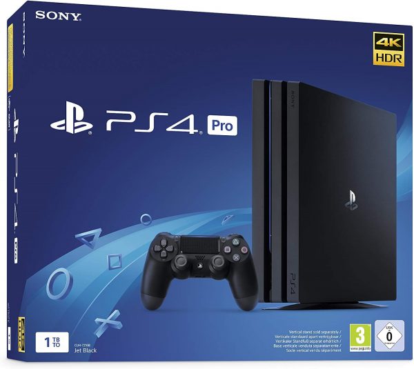 Sony, PlayStation 4 Pro 1 To, Console PS4 Pro 1 To + 1 Manette Sans Fil DUALSHOCK 4 V2, Châssis G, Couleur : Jet Black