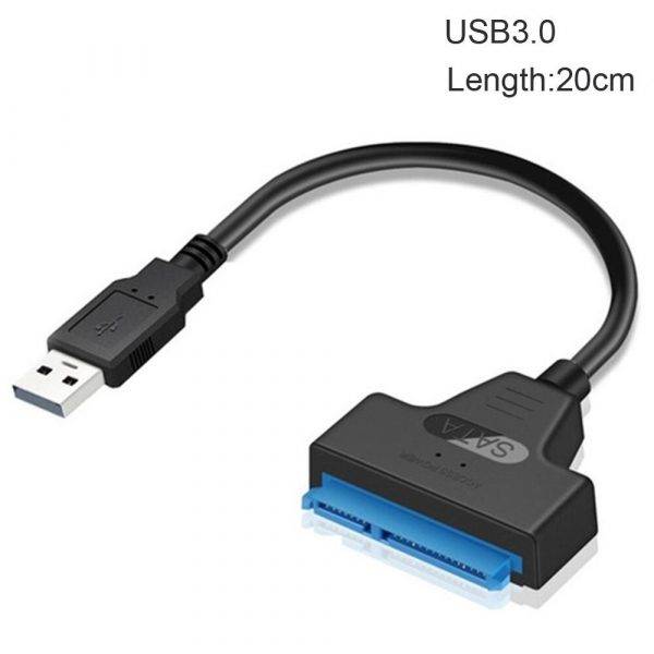 Câble USB 3.0 vers SATA 20cm - Disque dur externe 2.5 - SSD - HDD - 1 pièce