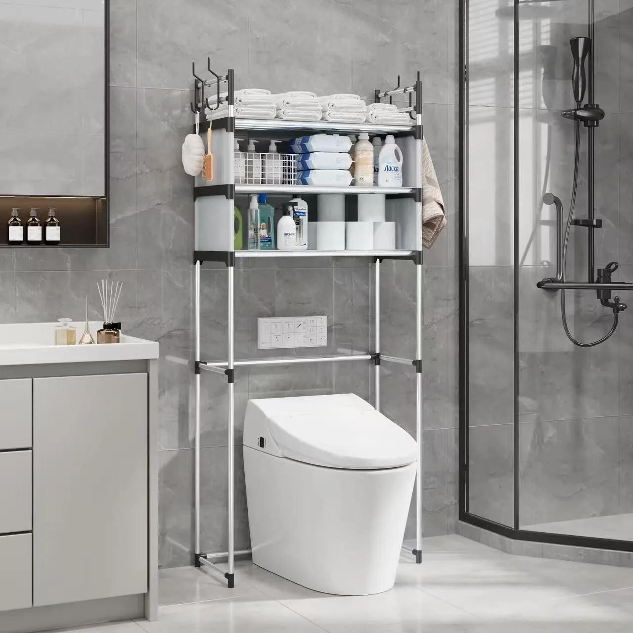 Étagère wc à 3 niveau